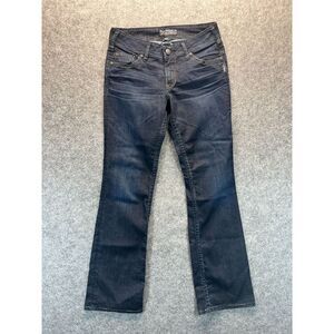 Silver Jeans Women's 30x31 17" Bootcut Dark Blue Stretch Denim Jeans